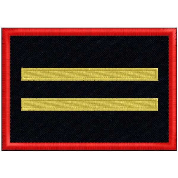 Patch rett. ricamato 2 righe dorate MARESCIALLO CAPO cm. 10 x 7 cod.SASS19022