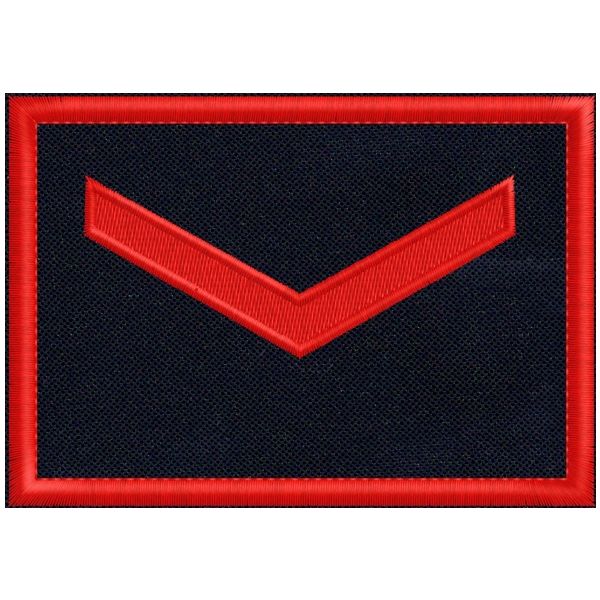 Patch rett. ricamato GRADO AGENTE SCELTO rosso con bordo rosso su fondo blu navy cm. 10 x 7 cod.SASS19060