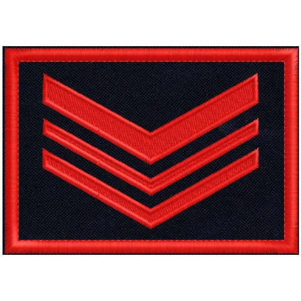 Patch rett. ricamato GRADO AGENTE CAPO rosso con bordo rosso su fondo blu navy cm. 10 x 7 cod.SASS19061